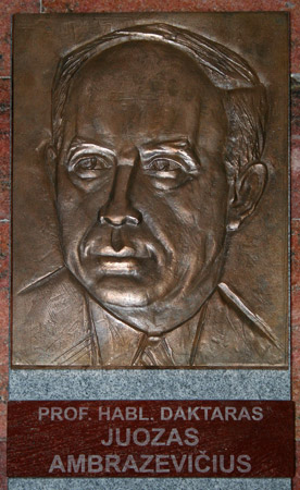 Bas-relief of Ambrazevicius Brazaitis, Nazi collaborator, at Vytautas Magnus University in Kaunas